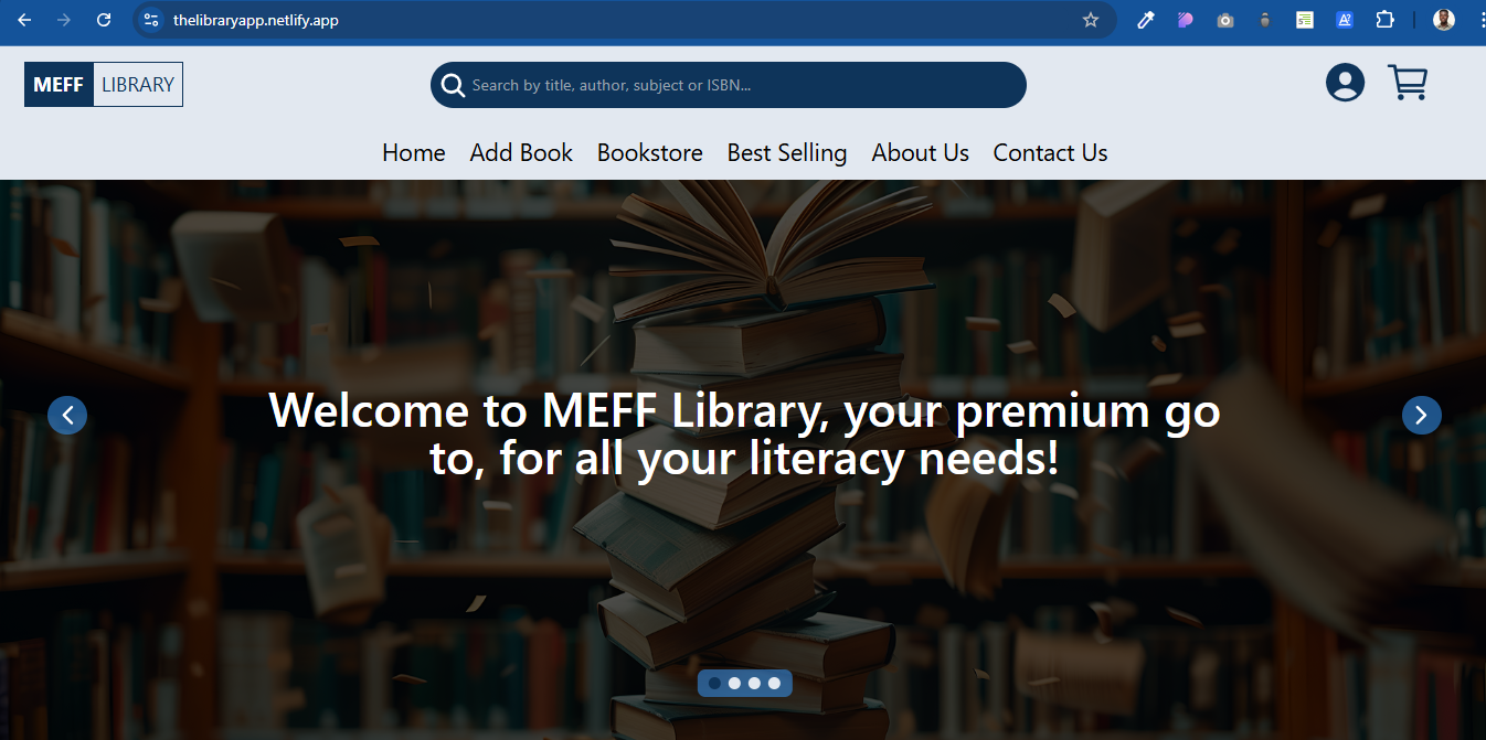 Snapshot NaN of MEFF LIbrary Web-App📚...